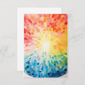 水鮮やか色モザイクグリーティングカード サンキューカード (正面/裏面)