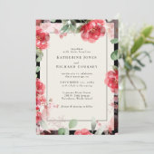 水鮮やか色レッド&赤面フローラ結婚ズ 招待状 (スタンド正面)