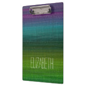 水鮮やか色抽象芸術ストライプ名前をカスタムする クリップボード (左)