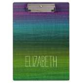 水鮮やか色抽象芸術ストライプ名前をカスタムする クリップボード (正面)