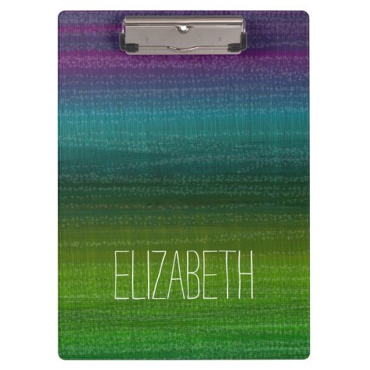 水鮮やか色抽象芸術ストライプ名前をカスタムする クリップボード (正面)