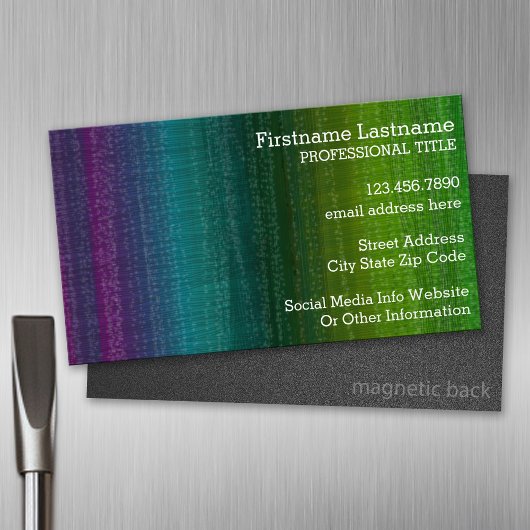 水鮮やか色抽象芸術ストライプ名前をカスタムする マグネット名刺