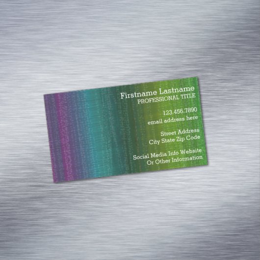 水鮮やか色抽象芸術ストライプ名前をカスタムする マグネット名刺 (インサイチュ)