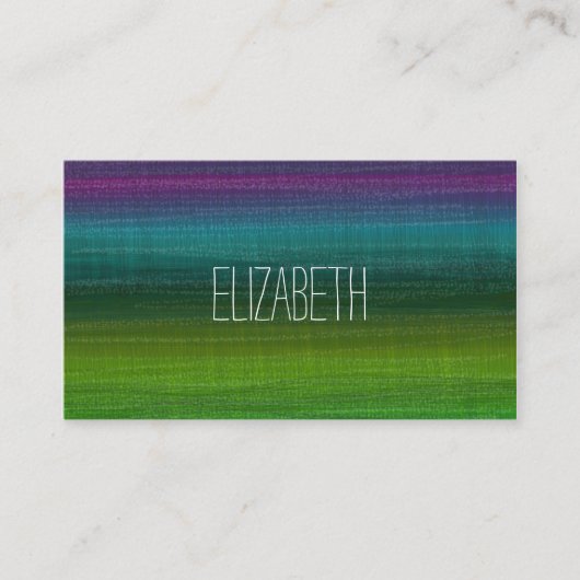 水鮮やか色抽象芸術ストライプ名前をカスタムする 名刺 (正面)