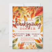 水鮮やか色紅葉感謝祭縁ど 招待状 (正面)