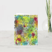 水鮮やか芸術的色とインク母の日 カード (裏面)