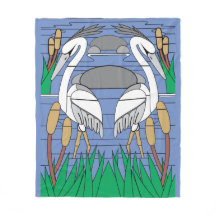 水鳥の白鳥カップル水彩池の風景