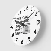 水鳥は飲まない ラウンド壁時計 (傾斜)