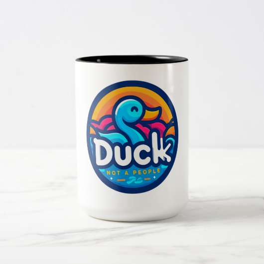 水鳥アヒル ツートーンマグカップ (中央)
