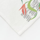 水鳥フラミンゴカップルの緑の木 フリースブランケット (角)