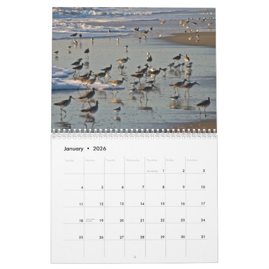 水鳥 カレンダー (1月 2026)