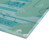 水1と遊んでいるかわいい動物 カッティングボード (角)