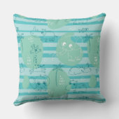 水1と遊んでいるかわいい動物 クッション (裏面)