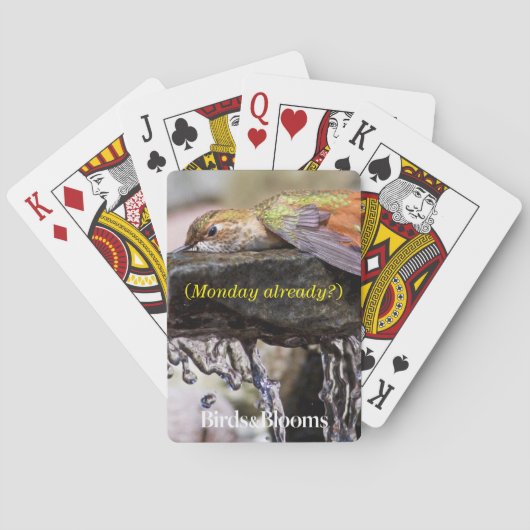 水2で置いているハチドリ トランプ (裏面)