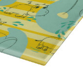 水2と遊んでいるかわいい動物 カッティングボード (角)