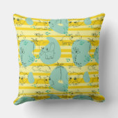 水2と遊んでいるかわいい動物 クッション (裏面)