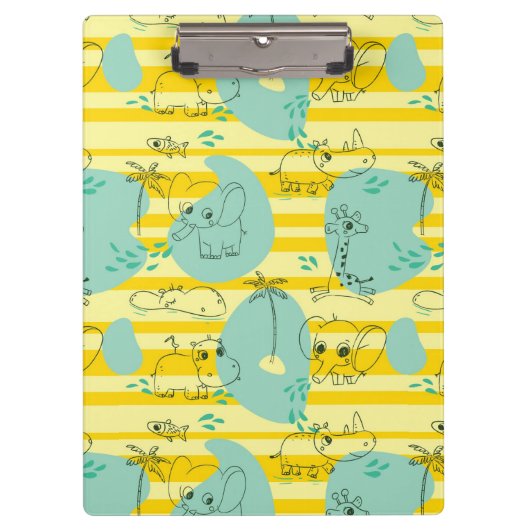 水2と遊んでいるかわいい動物 クリップボード (正面)