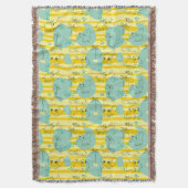 水2と遊んでいるかわいい動物 スローブランケット (正面縦)