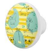 水2と遊んでいるかわいい動物 セラミックノブ (右)