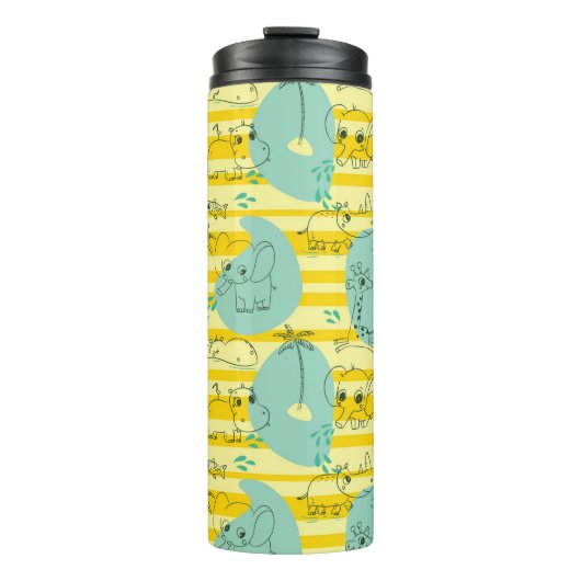 水2と遊んでいるかわいい動物 タンブラー (正面)