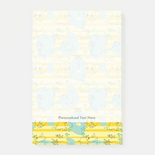 水2と遊んでいるかわいい動物 ポストイット (正面)