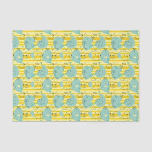 水2と遊んでいるかわいい動物 薄葉紙 (正面)