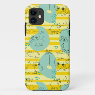 水2と遊んでいるかわいい動物 iPhone 11 ケース