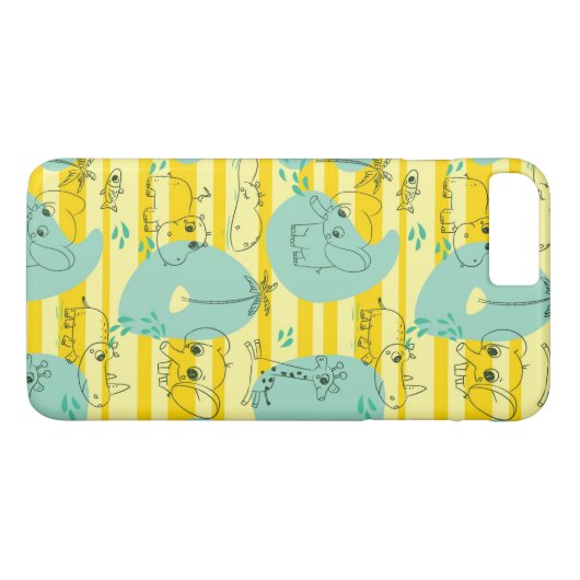 水2と遊んでいるかわいい動物 Case-Mate iPhoneケース (裏面(横))