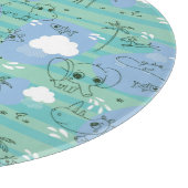 水3と遊んでいるかわいい動物 カッティングボード (角)