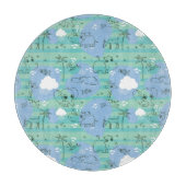 水3と遊んでいるかわいい動物 カッティングボード (正面)