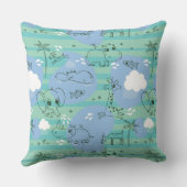 水3と遊んでいるかわいい動物 クッション (裏面)