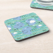 水3と遊んでいるかわいい動物 コースター (左側)