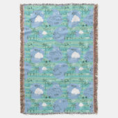 水3と遊んでいるかわいい動物 スローブランケット (正面縦)