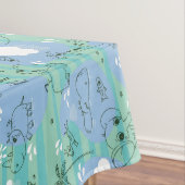 水3と遊んでいるかわいい動物 テーブルクロス (インサイチュ)