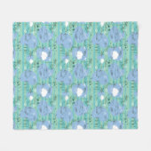 水3と遊んでいるかわいい動物 フリースブランケット (正面(横))