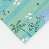 水3と遊んでいるかわいい動物 フリースブランケット (角)