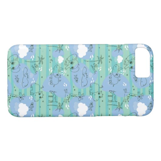 水3と遊んでいるかわいい動物 Case-Mate iPhoneケース (裏面(横))