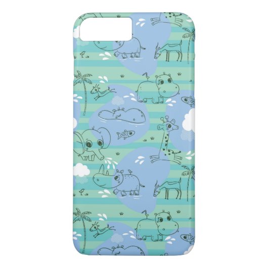 水3と遊んでいるかわいい動物 Case-Mate iPhoneケース (裏面)