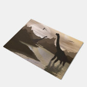 水3Dのブラキオサウルスの恐竜は描写します ドアマット (アングル)