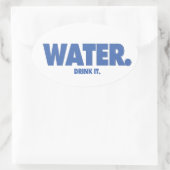 水 – それを飲む。楕円ステッカー 楕円形シール (バッグ)