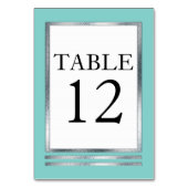 水|の銀|の白くモダンでシンプルなエレガント テーブルナンバー (正面)