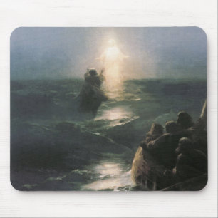 水、イヴァンAivazovskyの絵画にイエス・キリストの歩く マウスパッド