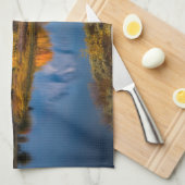 水 オックスボウベンドジャクソンワイオミング キッチンタオル (四つ折り)