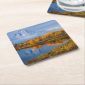 水 オックスボウベンドジャクソンワイオミング スクエアペーパーコースター (アングル)
