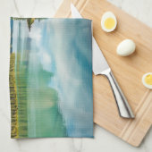 水 |カナダのジャスパー国立公園、マリーニュ湖 キッチンタオル (四つ折り)