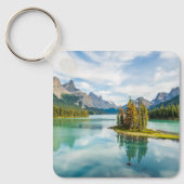 水 |カナダのジャスパー国立公園、マリーニュ湖 キーホルダー (正面)