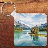 水 |カナダのジャスパー国立公園、マリーニュ湖 キーホルダー (正面)
