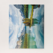 水 |カナダのジャスパー国立公園、マリーニュ湖 ジグソーパズル (縦)