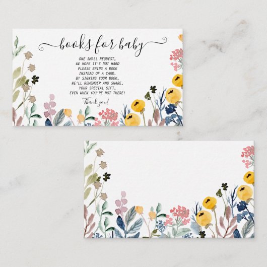 水カラフル色ワイルドフラワー草原 エンクロージャーカード (正面/裏面)