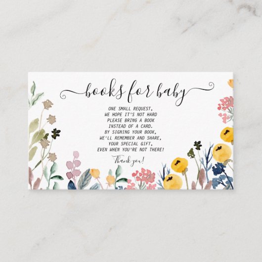 水カラフル色ワイルドフラワー草原 エンクロージャーカード (正面)